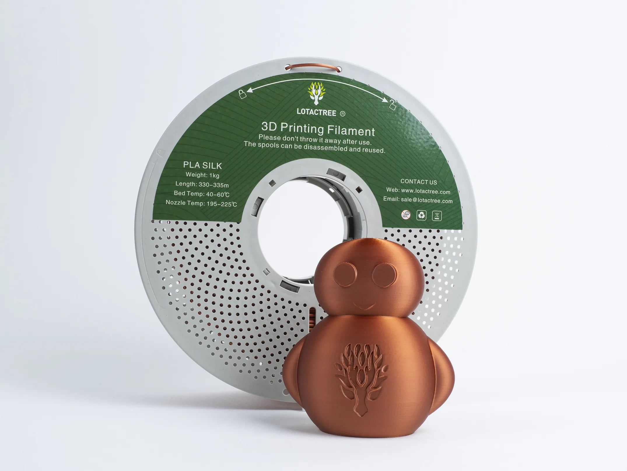 PLA Silk Red Copper Lotactree 1Kg - Image 2