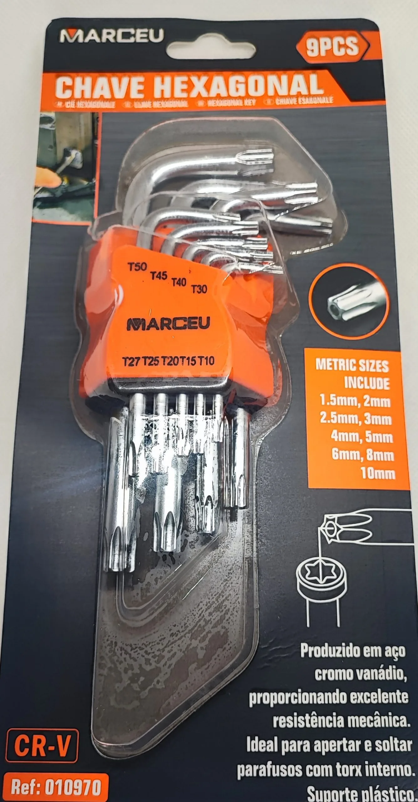 Chave Hexagonal Torx conjunto 9un