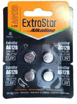 Pilhas Alcalinas ExtraStar AG12B LR43