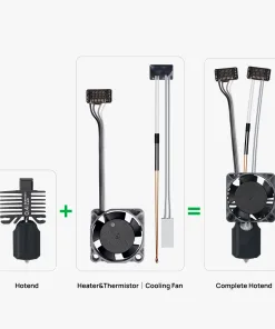Complete Hotend Assembly 0.4mm Hardened Steel P1