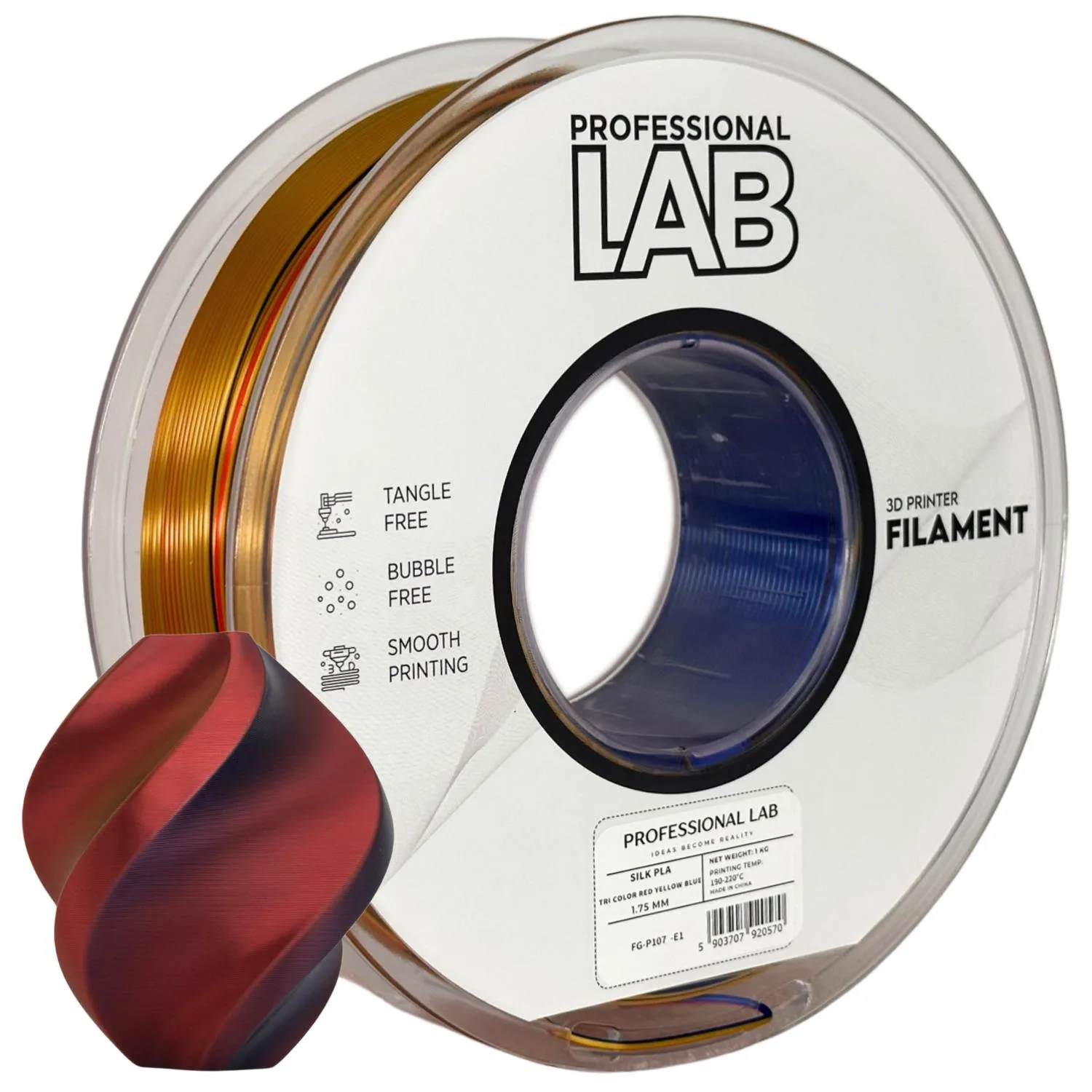 PLA Silk Red Yellow Blue
